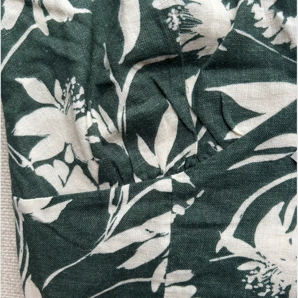 NWT Abercrombie Linen Blend Green Floral Tank Top Size Medium - Picture 5 of 6